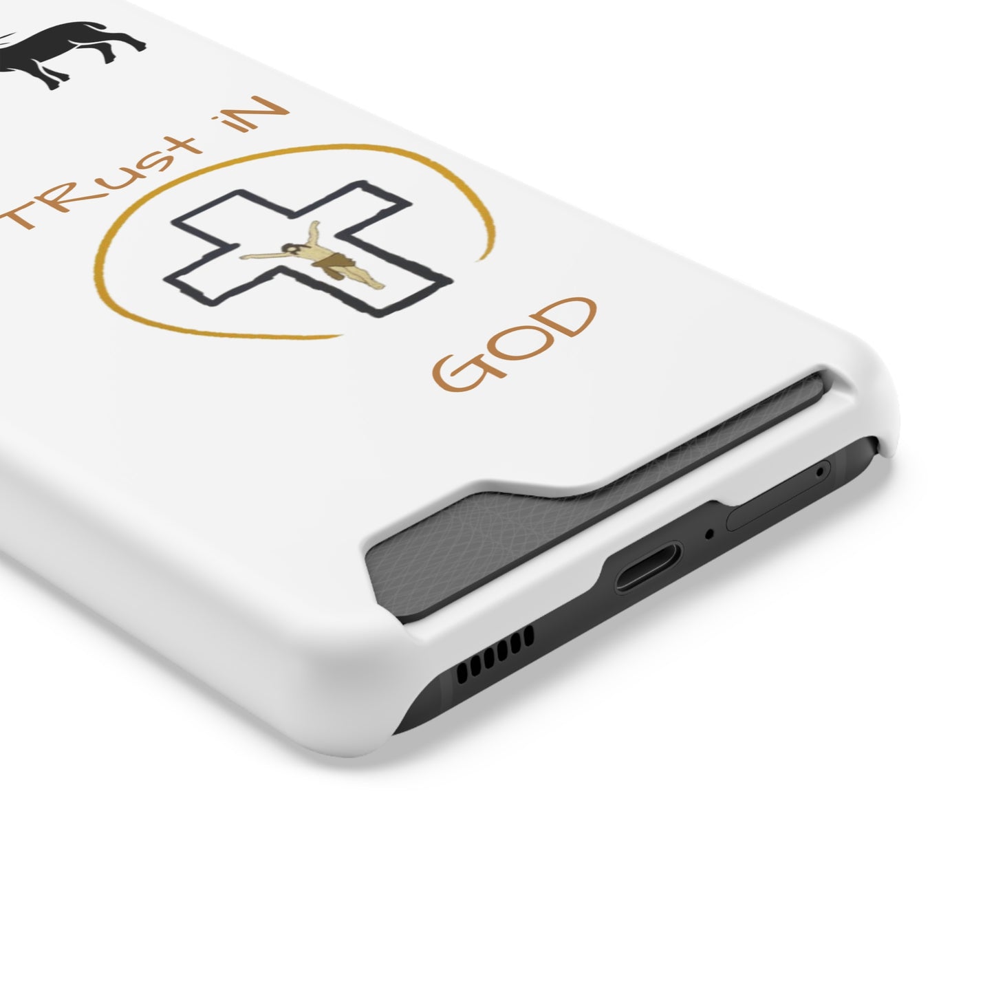 Faith-Inspired Phone Case with Card Holder - "Trust in God" Design