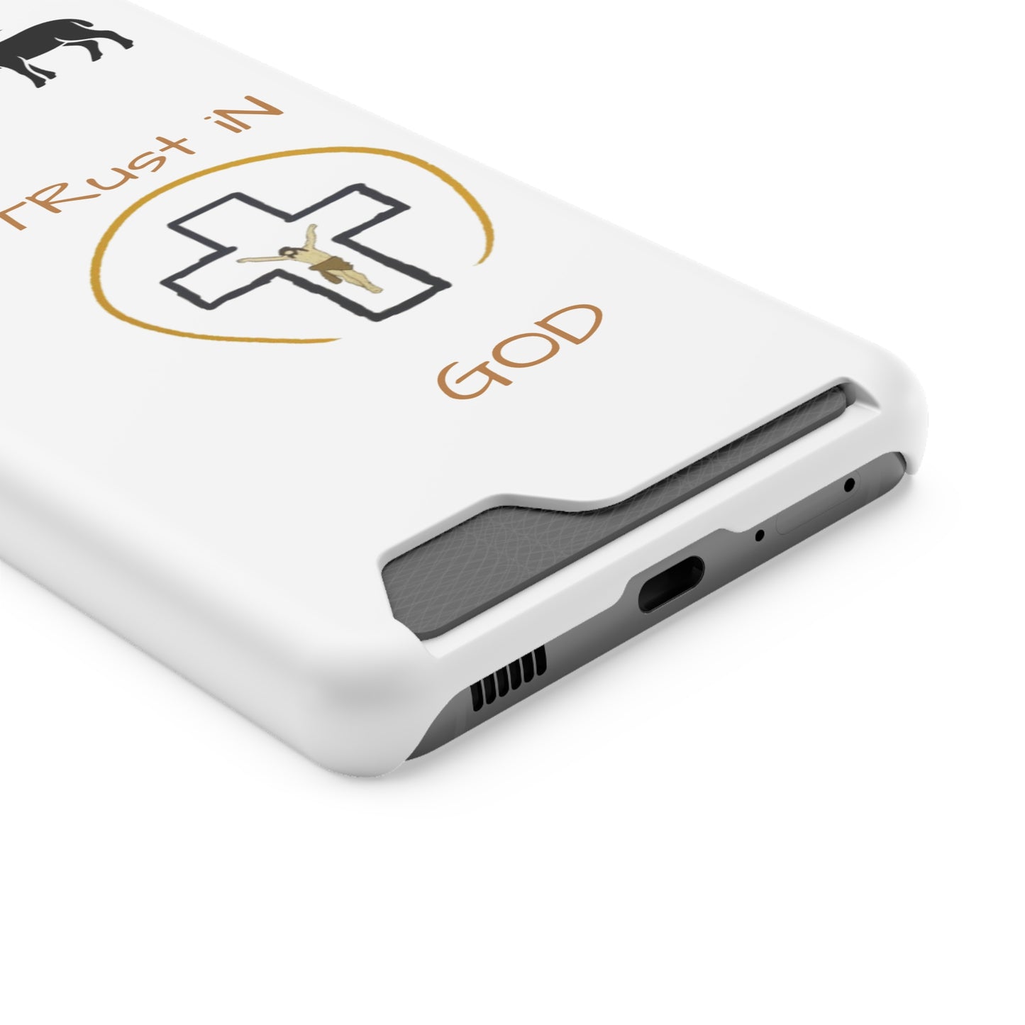 Faith-Inspired Phone Case with Card Holder - "Trust in God" Design