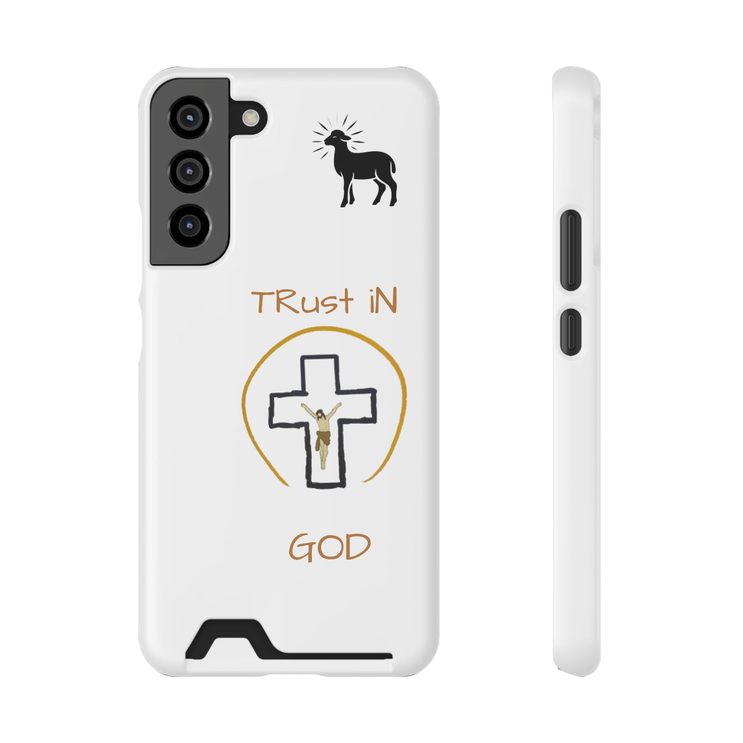 Faith-Inspired Phone Case with Card Holder - "Trust in God" Design