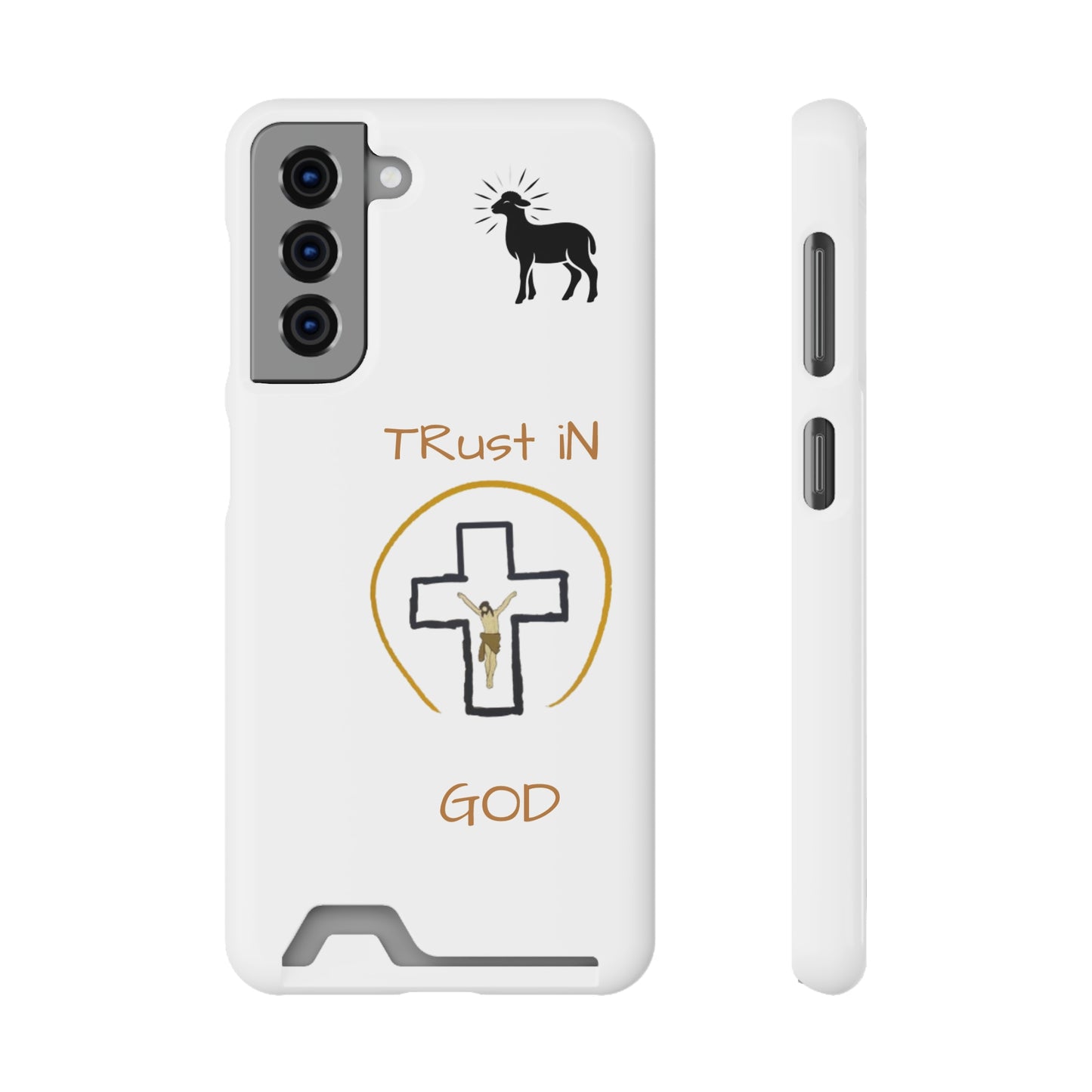 Faith-Inspired Phone Case with Card Holder - "Trust in God" Design