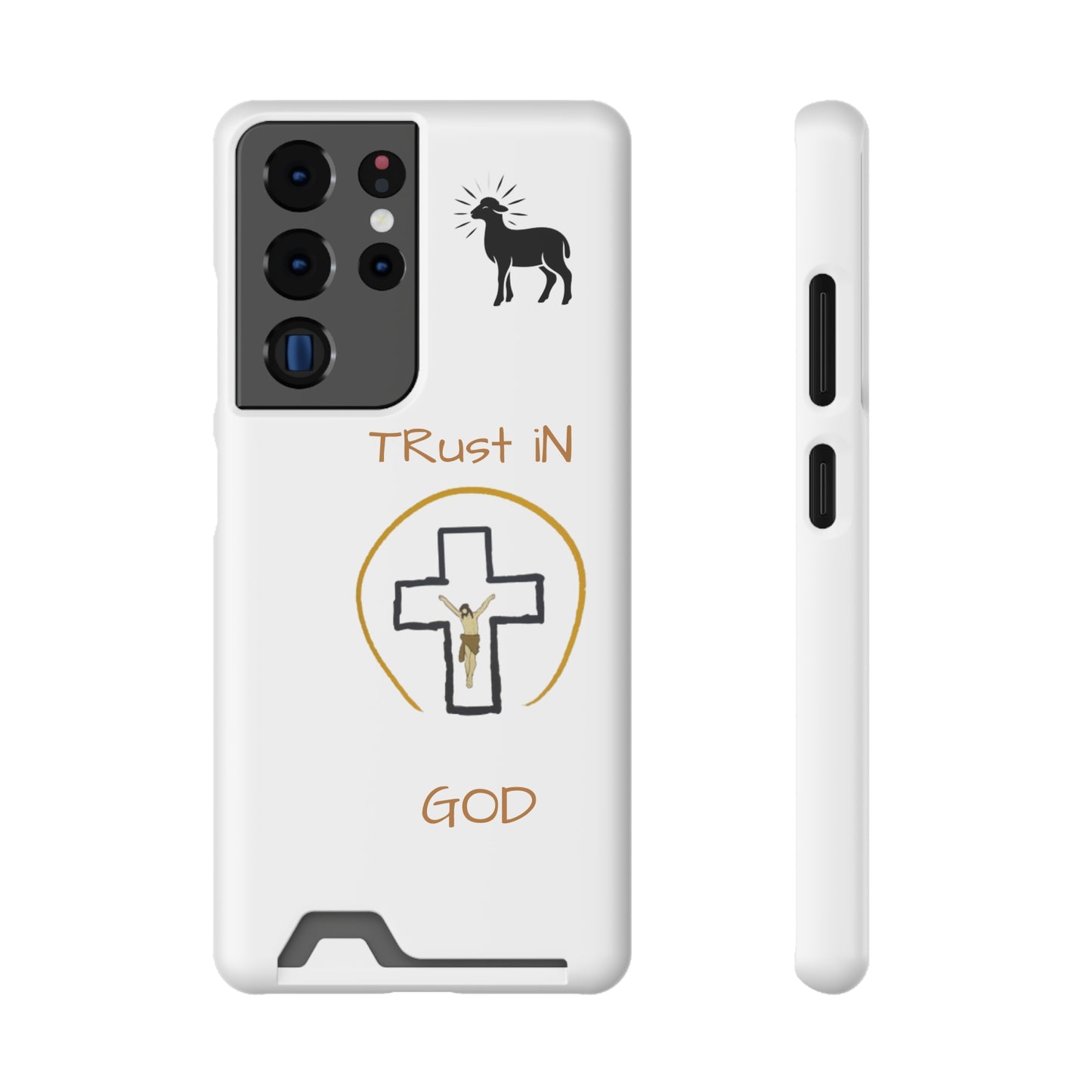 Faith-Inspired Phone Case with Card Holder - "Trust in God" Design