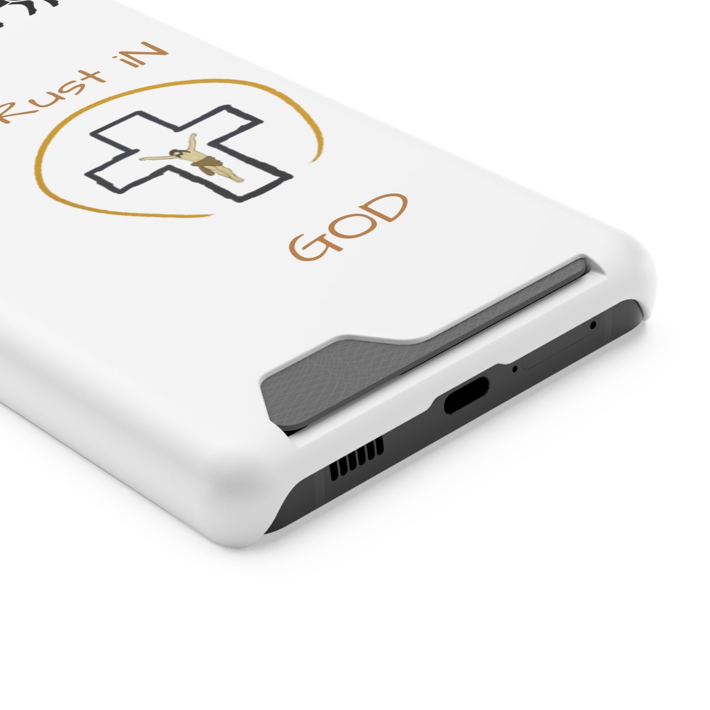 Faith-Inspired Phone Case with Card Holder - "Trust in God" Design