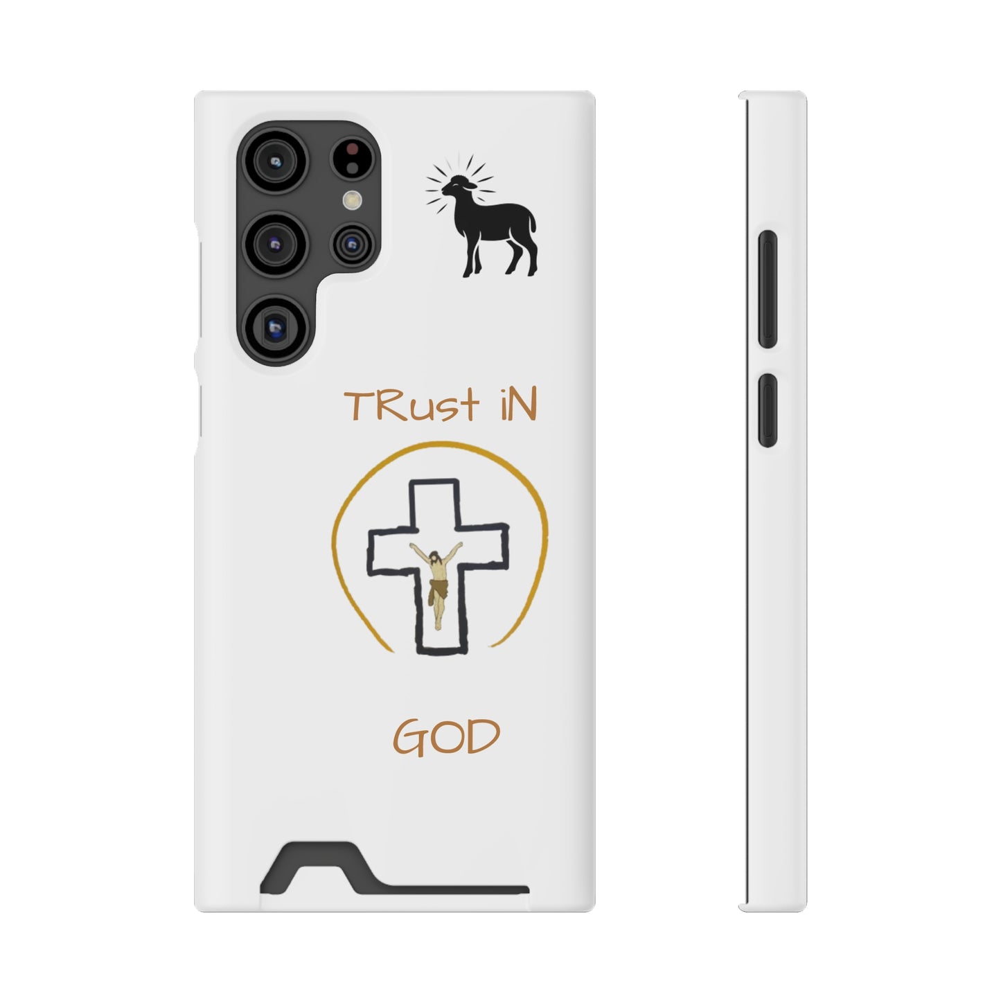 Faith-Inspired Phone Case with Card Holder - "Trust in God" Design