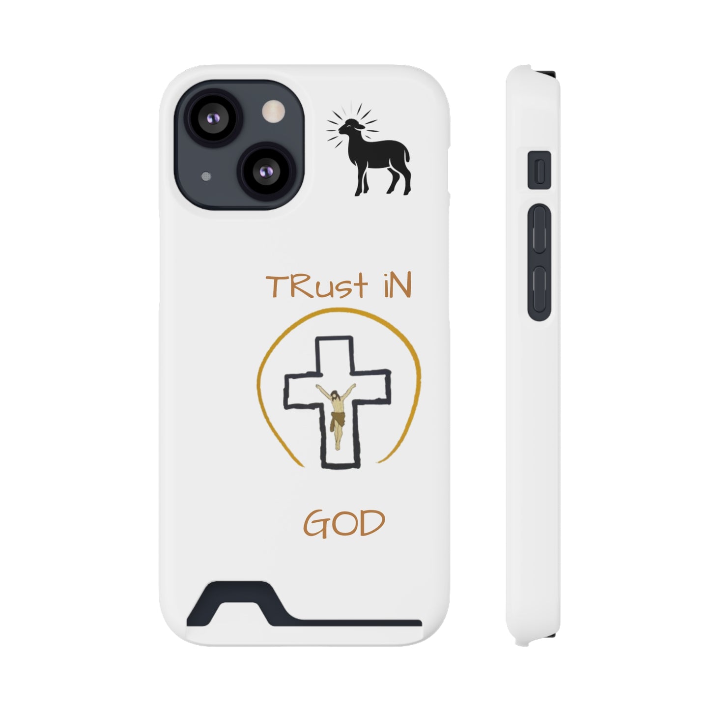 Faith-Inspired Phone Case with Card Holder - "Trust in God" Design