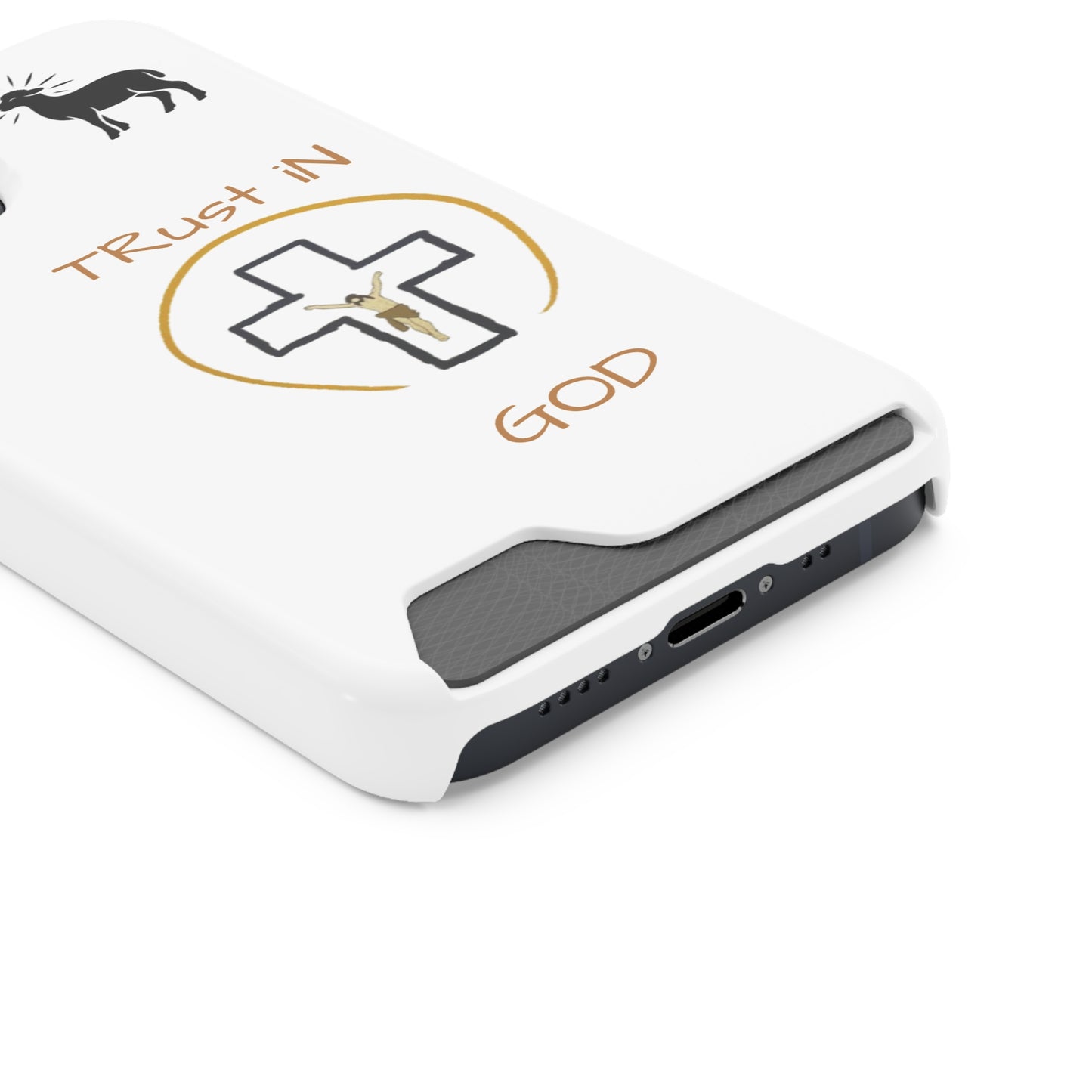 Faith-Inspired Phone Case with Card Holder - "Trust in God" Design