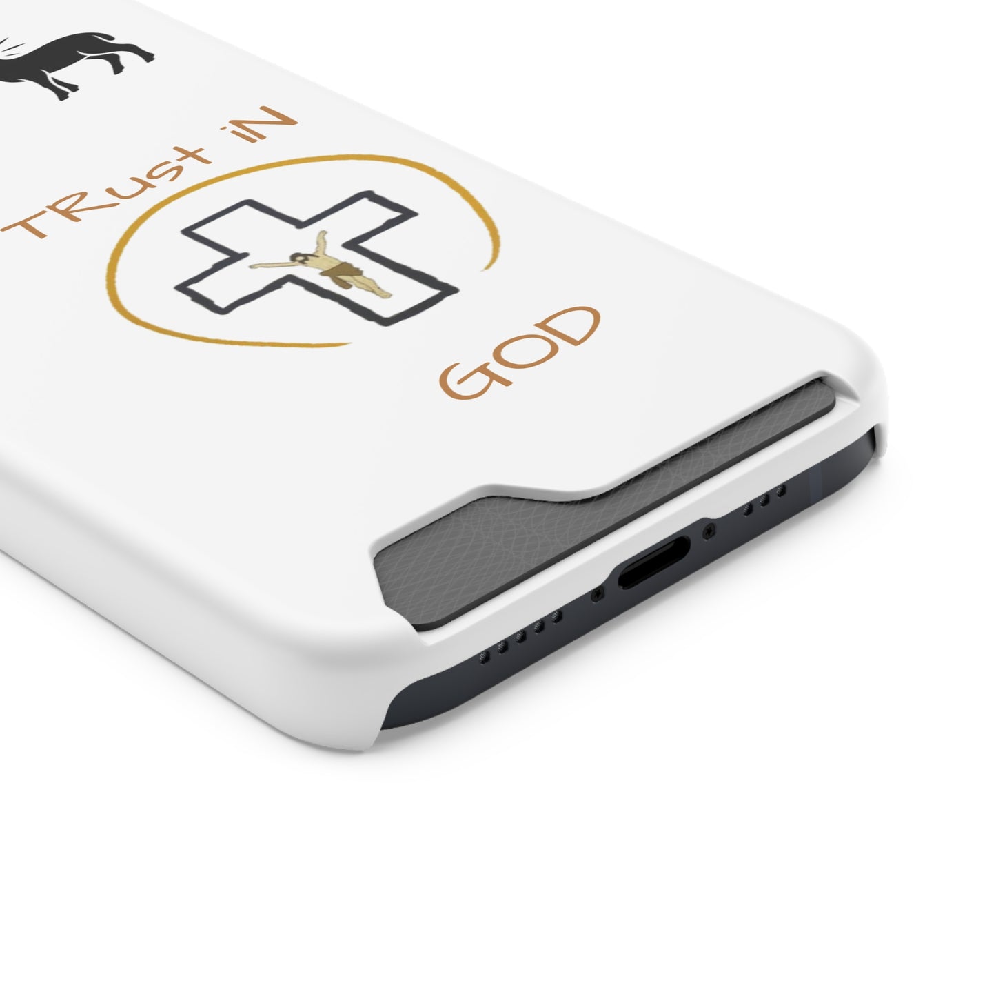 Faith-Inspired Phone Case with Card Holder - "Trust in God" Design