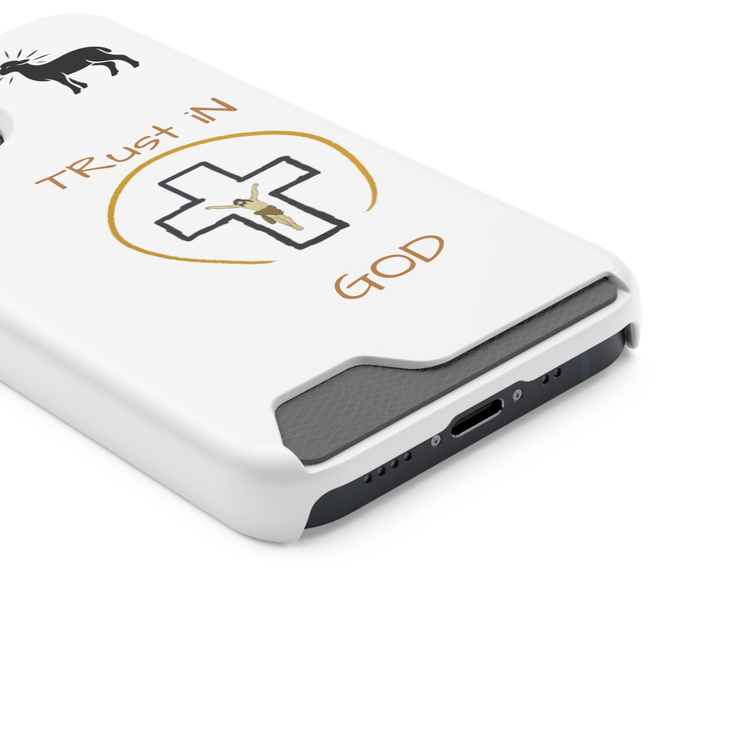 Faith-Inspired Phone Case with Card Holder - "Trust in God" Design