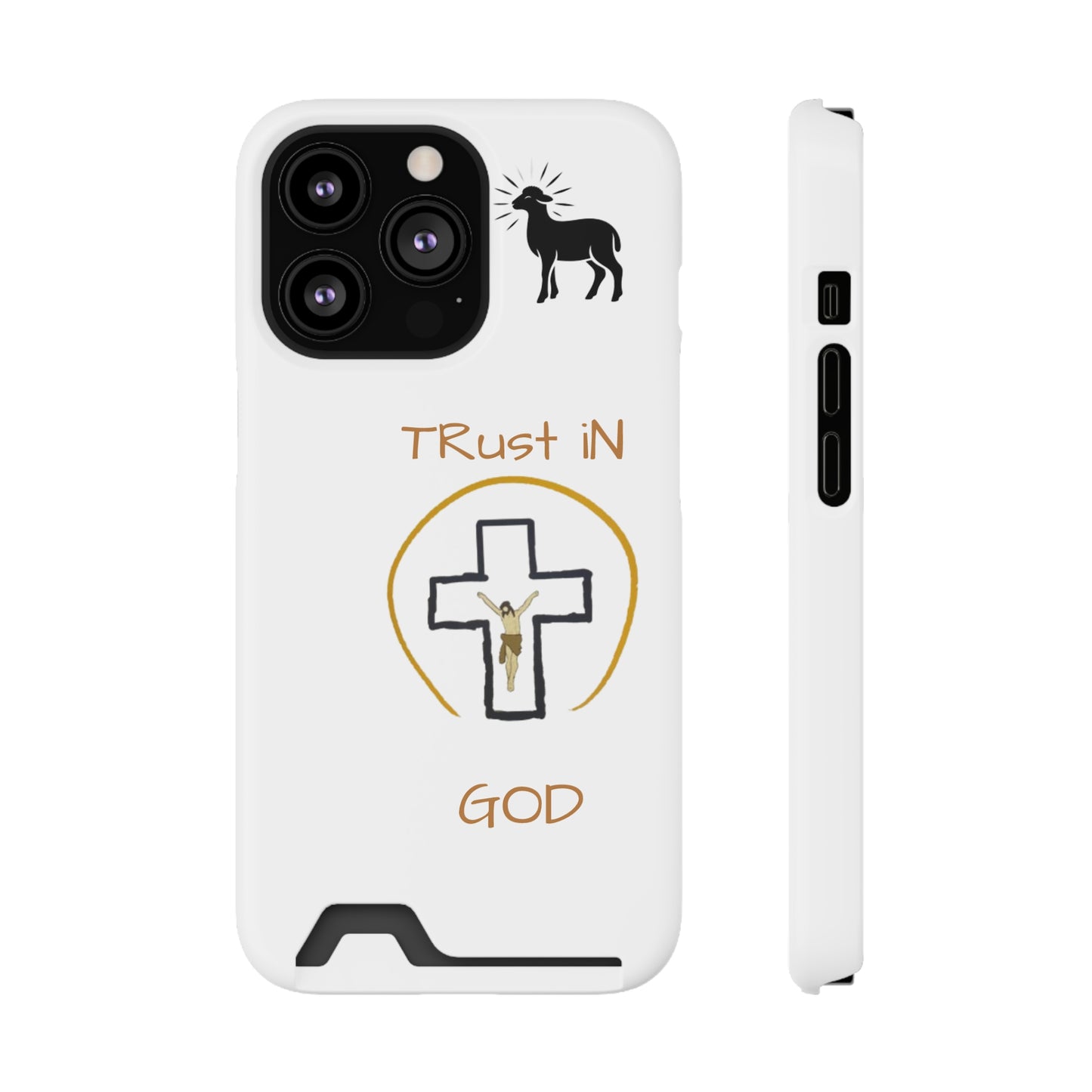 Faith-Inspired Phone Case with Card Holder - "Trust in God" Design