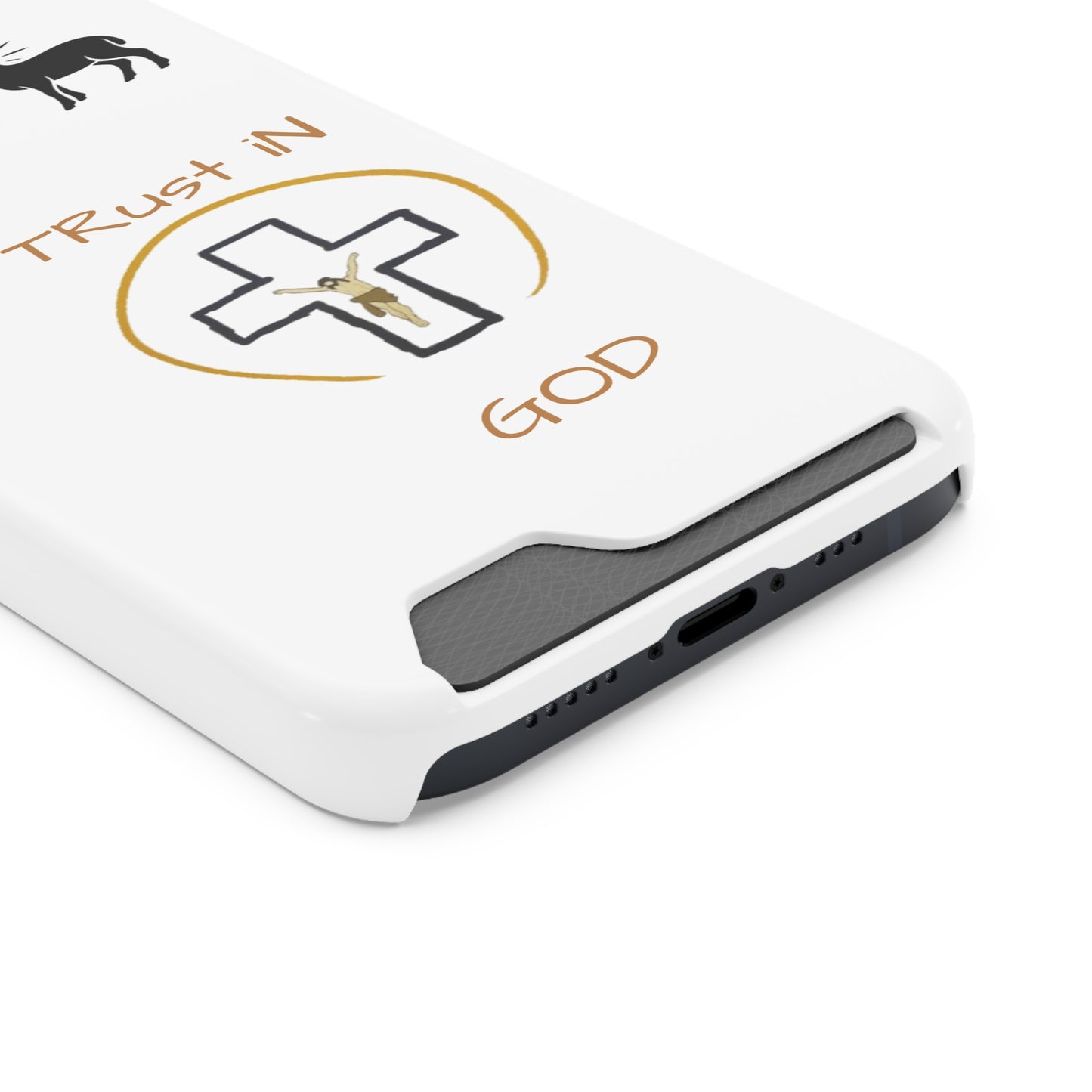 Faith-Inspired Phone Case with Card Holder - "Trust in God" Design