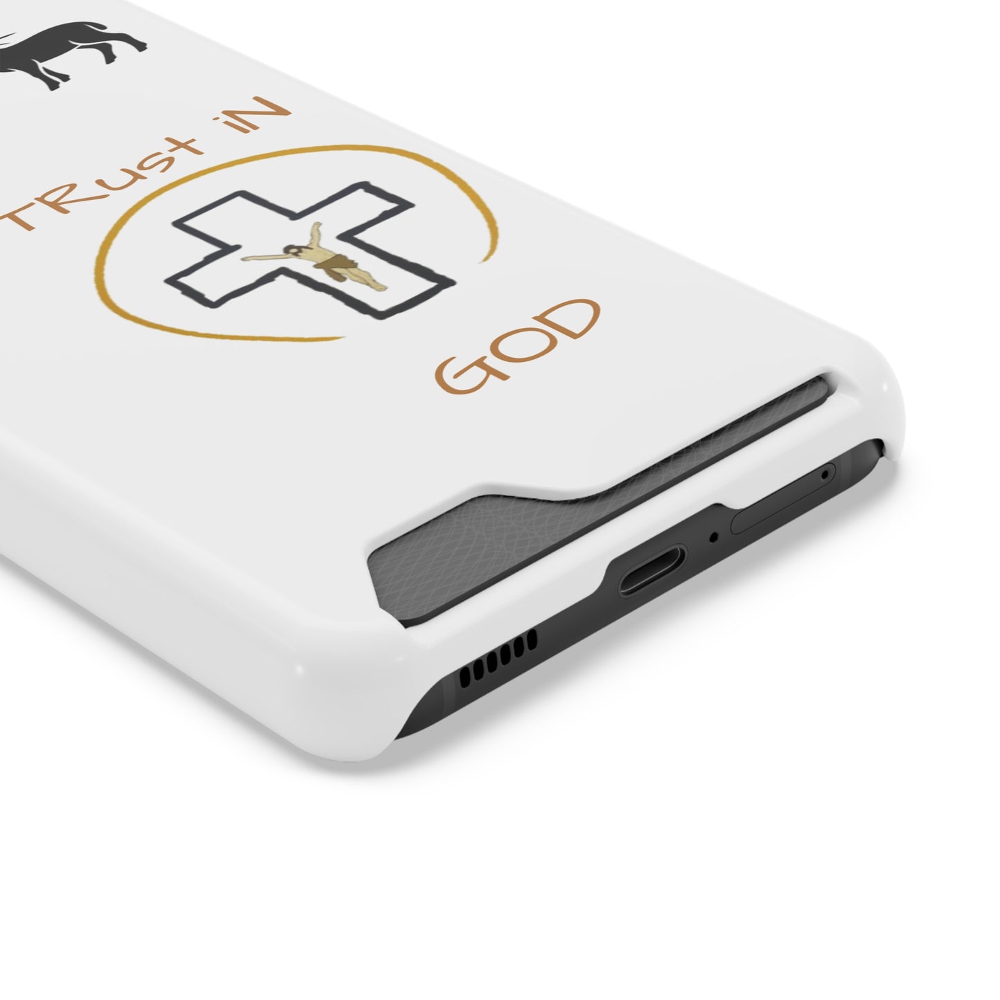 Faith-Inspired Phone Case with Card Holder - "Trust in God" Design