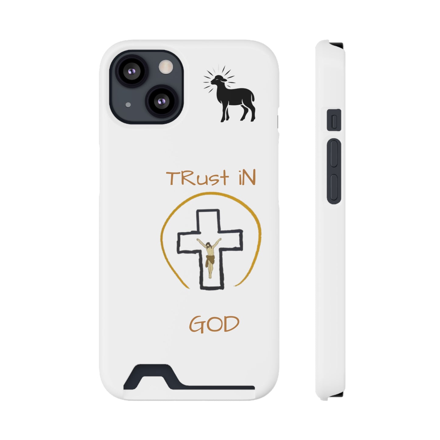 Faith-Inspired Phone Case with Card Holder - "Trust in God" Design