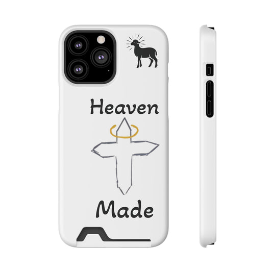 Heaven Made Phone Case with Card Holder - Unique Spiritual Design