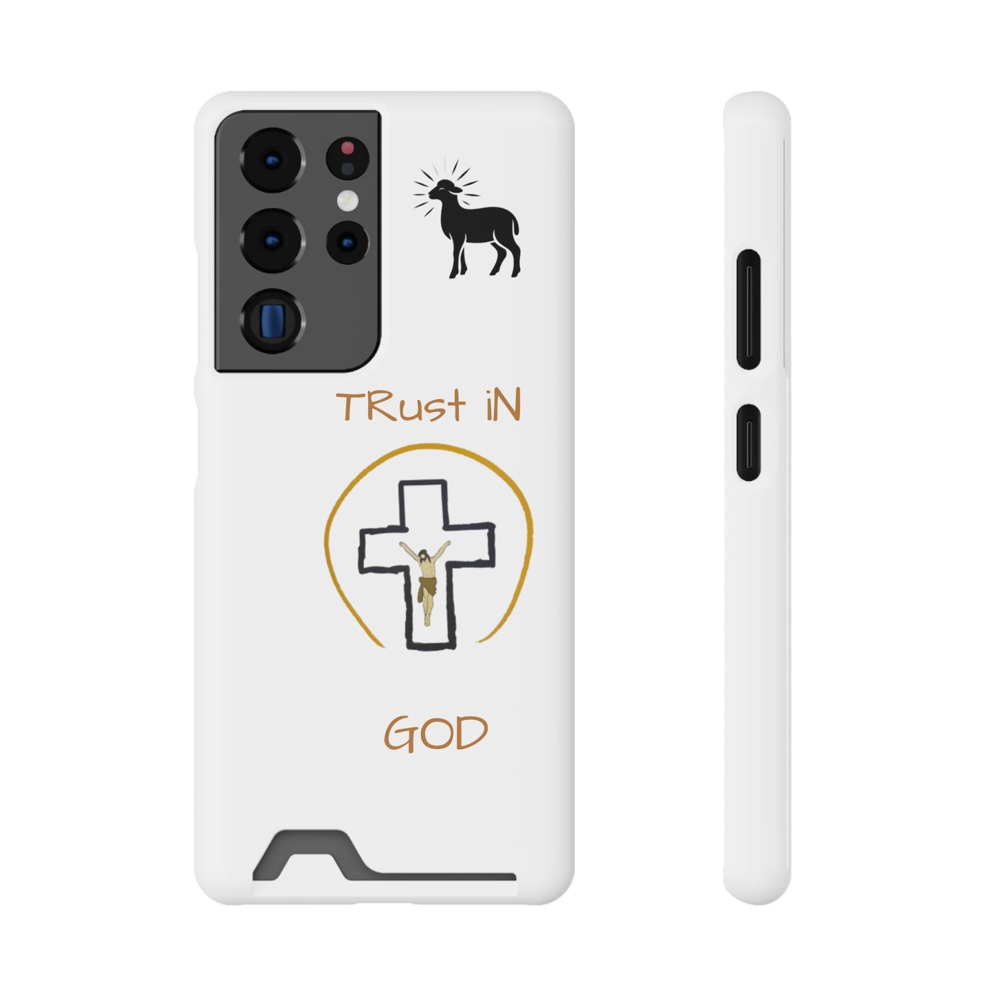 Faith-Inspired Phone Case with Card Holder - "Trust in God" Design