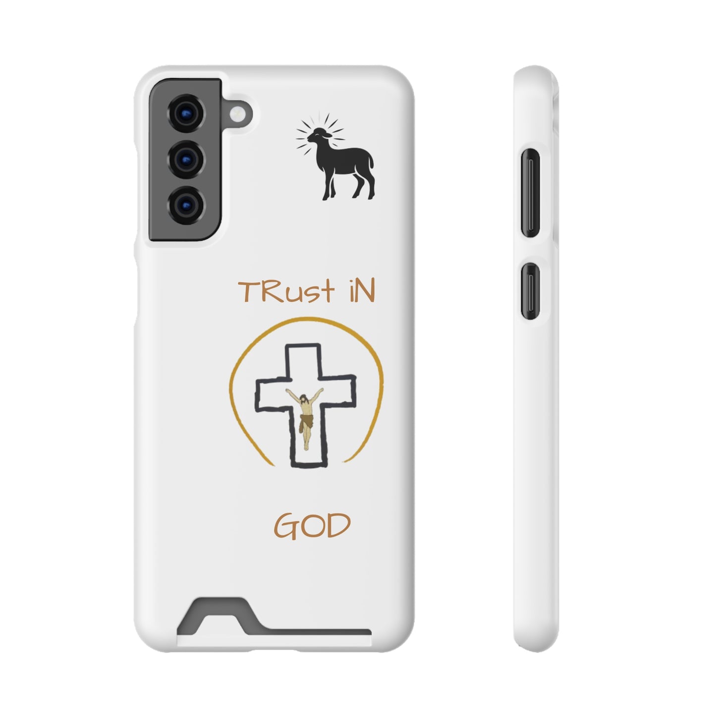 Faith-Inspired Phone Case with Card Holder - "Trust in God" Design