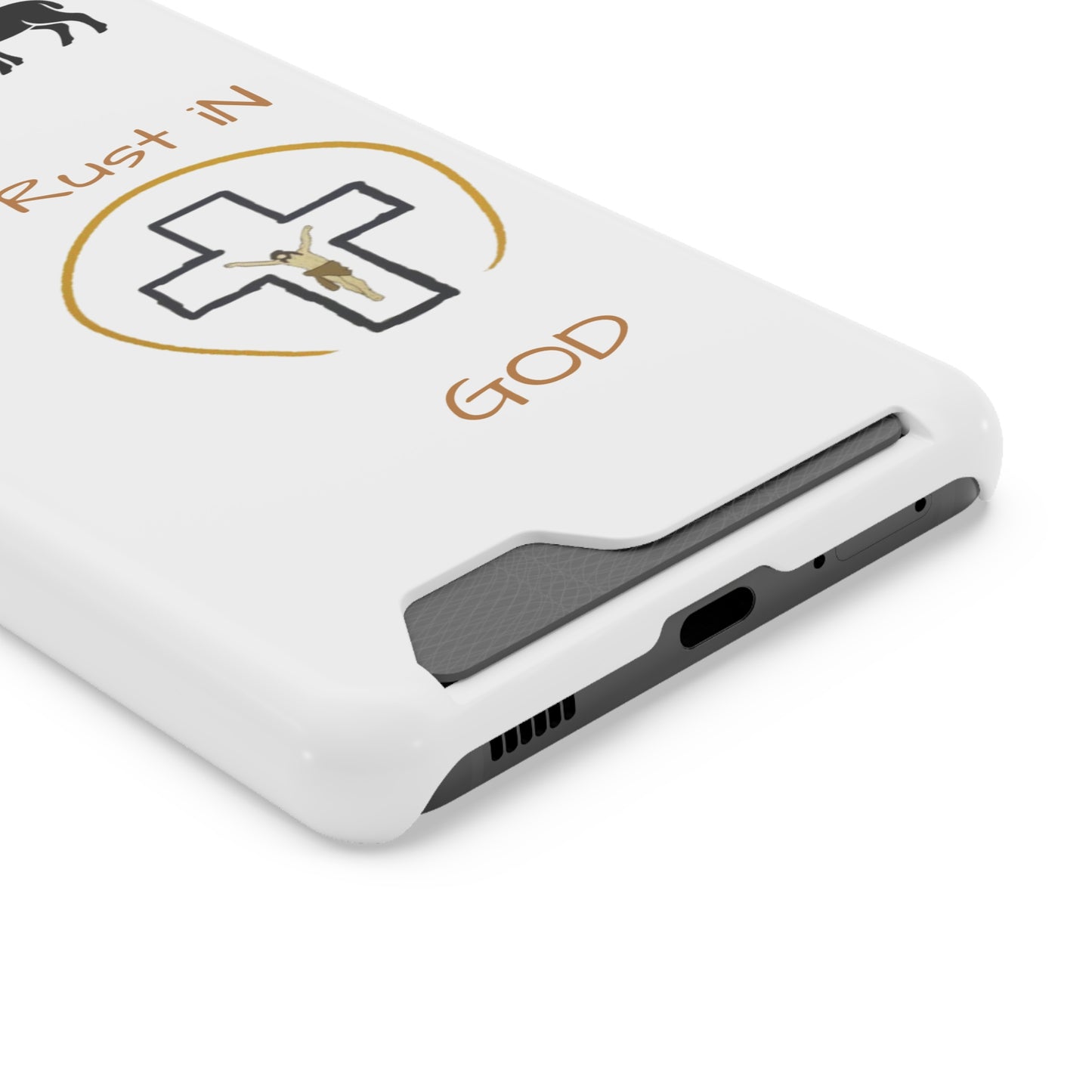 Faith-Inspired Phone Case with Card Holder - "Trust in God" Design