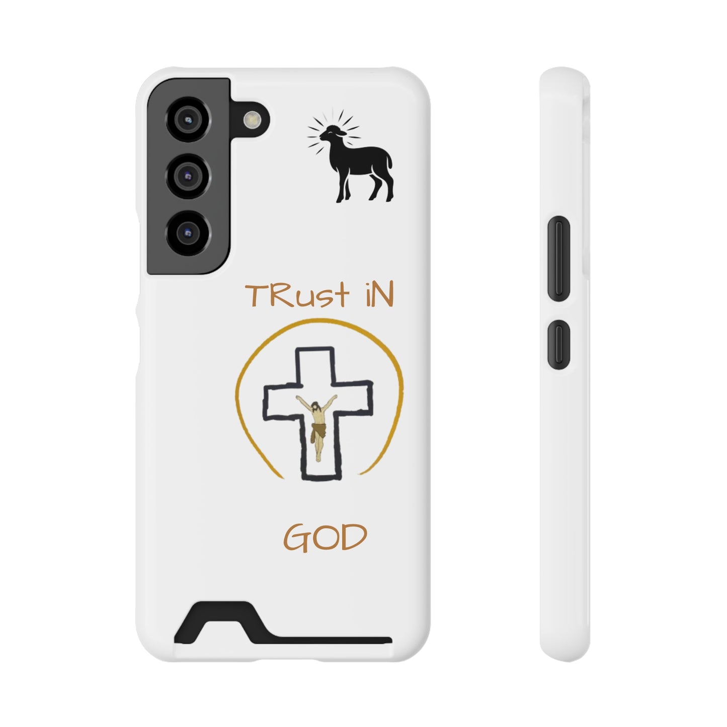 Faith-Inspired Phone Case with Card Holder - "Trust in God" Design