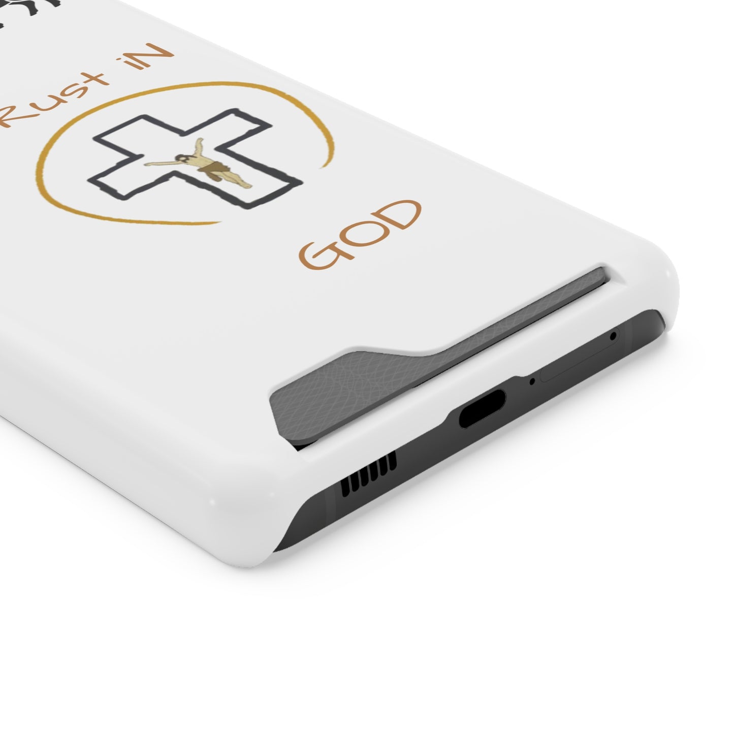 Faith-Inspired Phone Case with Card Holder - "Trust in God" Design